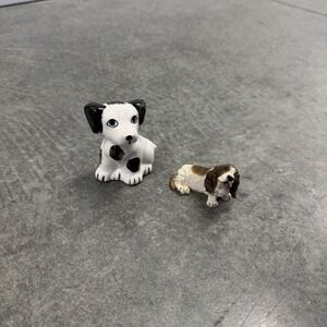 Vintage Basset Hound Dalmation Dog Figurine Miniatures Taiwan 80's